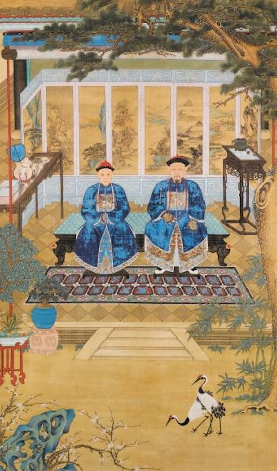A Mandarin and Consort by Chinese School
