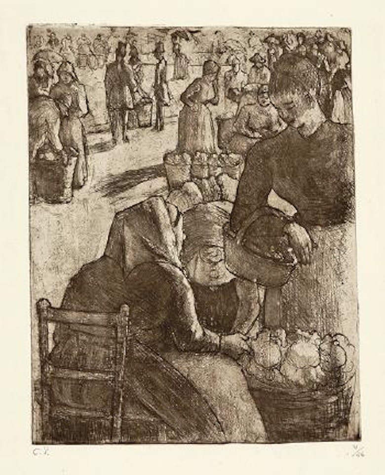 Marché aux légumes à Pontoise by Camille Pissarro