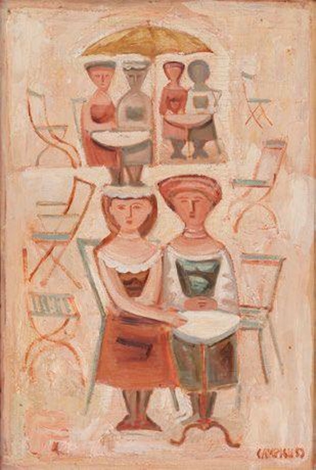 Donne al tavolino by Massimo Campigli