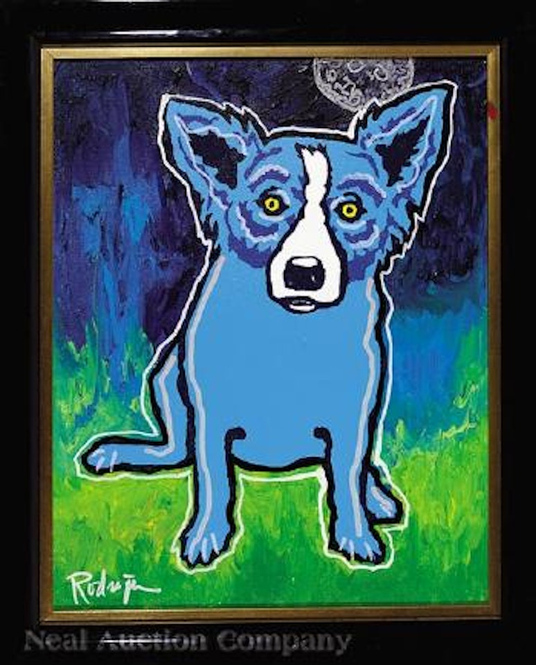Blue Dog with Moon by George Rodrigue