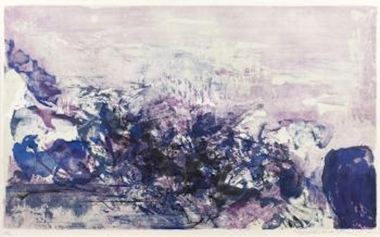 Composition ton violet, pour Roger Caillois, à la gloire de l’Image et Art Poétique by Zao Wou-Ki