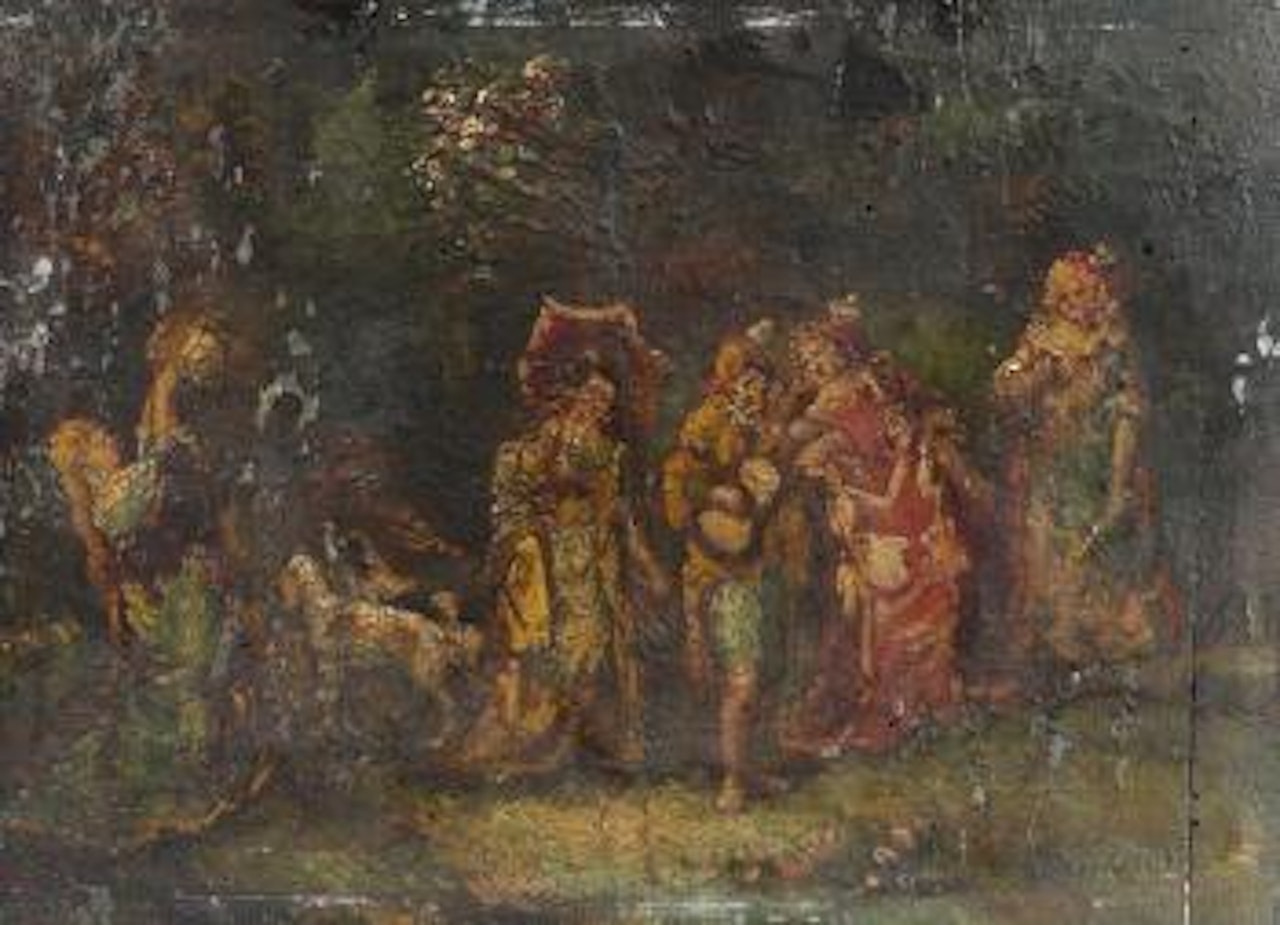 Fête galante by Adolphe Monticelli