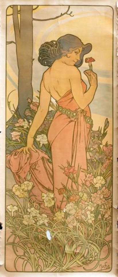 L'œillet - Carnation by Alphonse Mucha