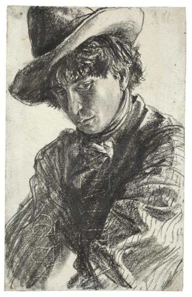 Junger Mann Mit Hut by Adolph Menzel