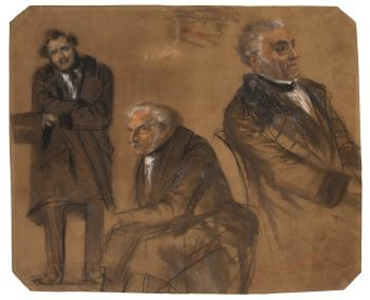 Portraitstudien (zu Den Urwahlen) by Adolph Menzel