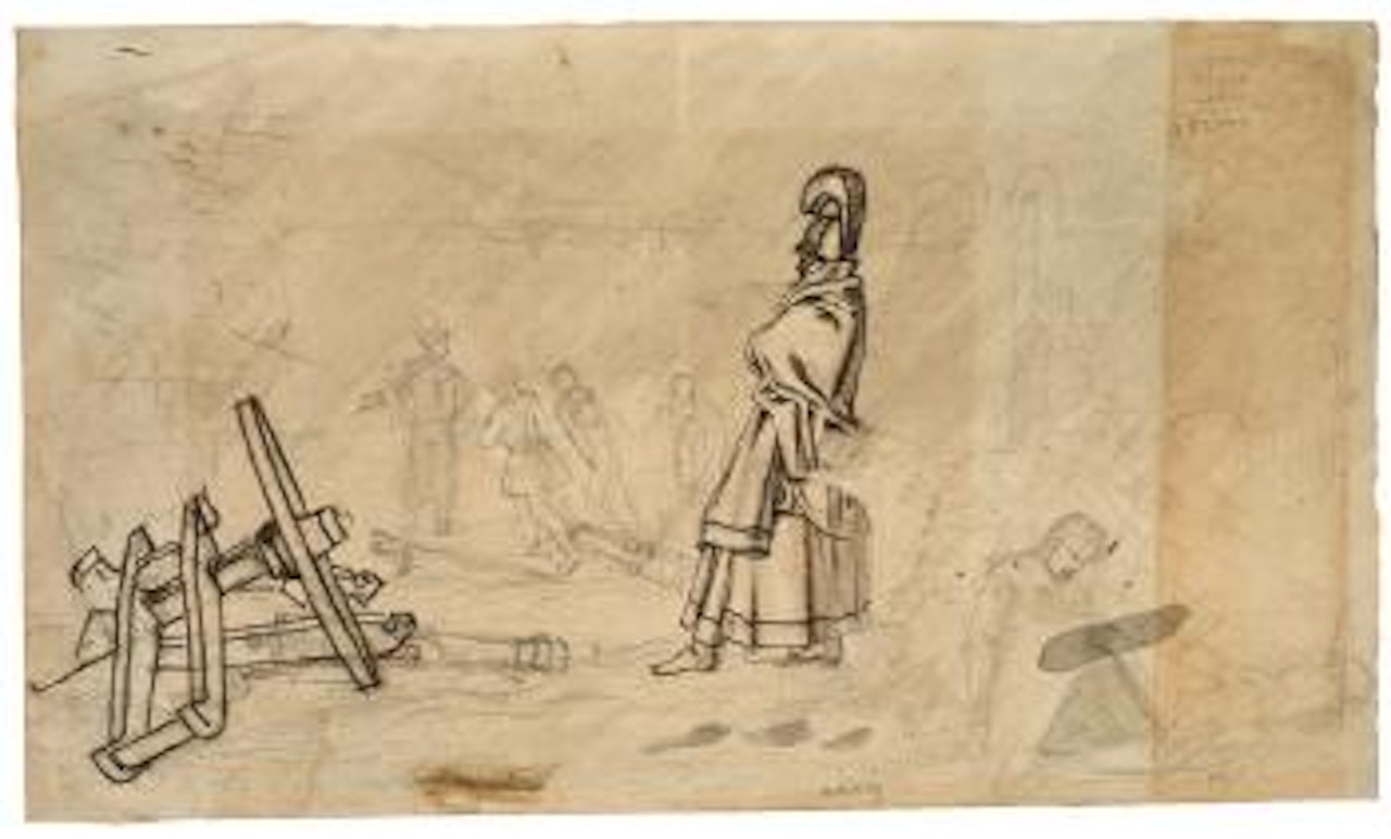 Feldherr Mit Soldaten (Studienblatt) by Adolph Menzel