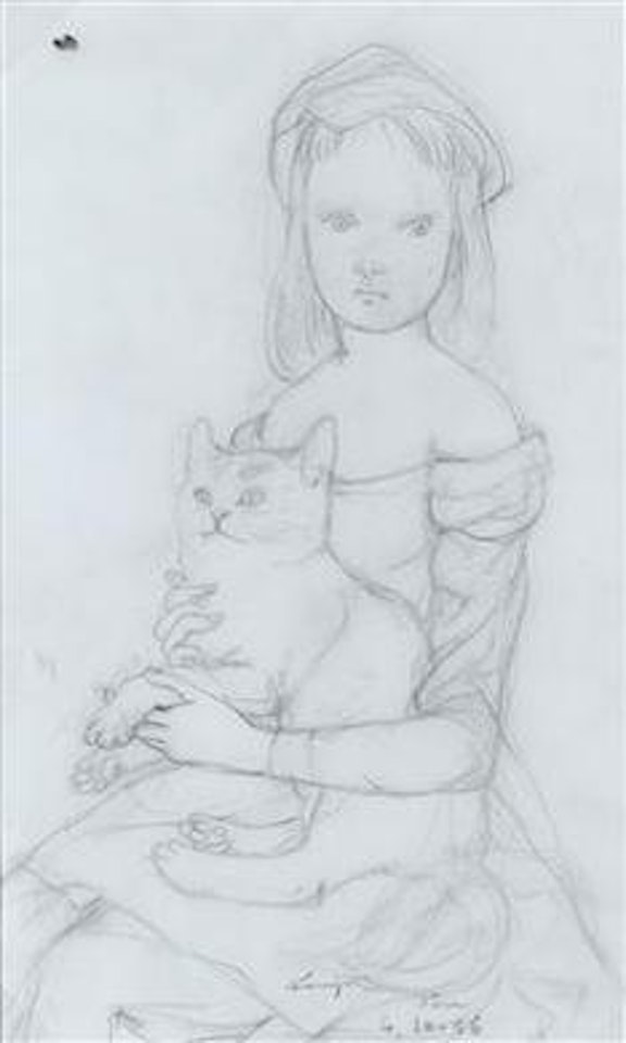 Jeune Fille au Chat by Leonard Tsuguharu Foujita