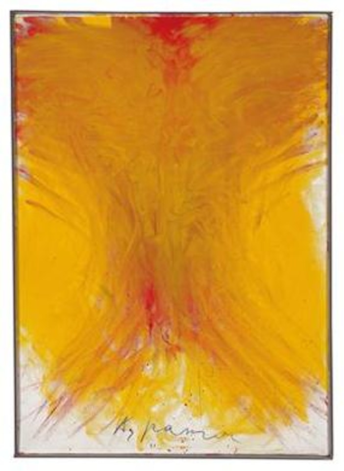 Yellow Finger Painting (with Red) by Arnulf Rainer