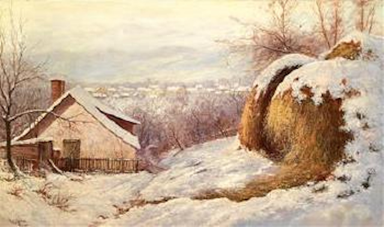 View of a Village in Snow by Walter Moras