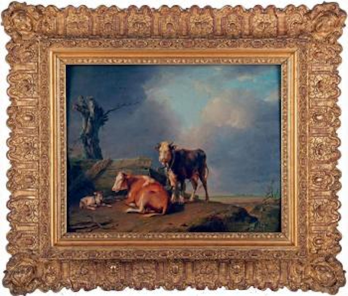 Taureau, vache et chevreau by Eugène Joseph Verboeckhoven