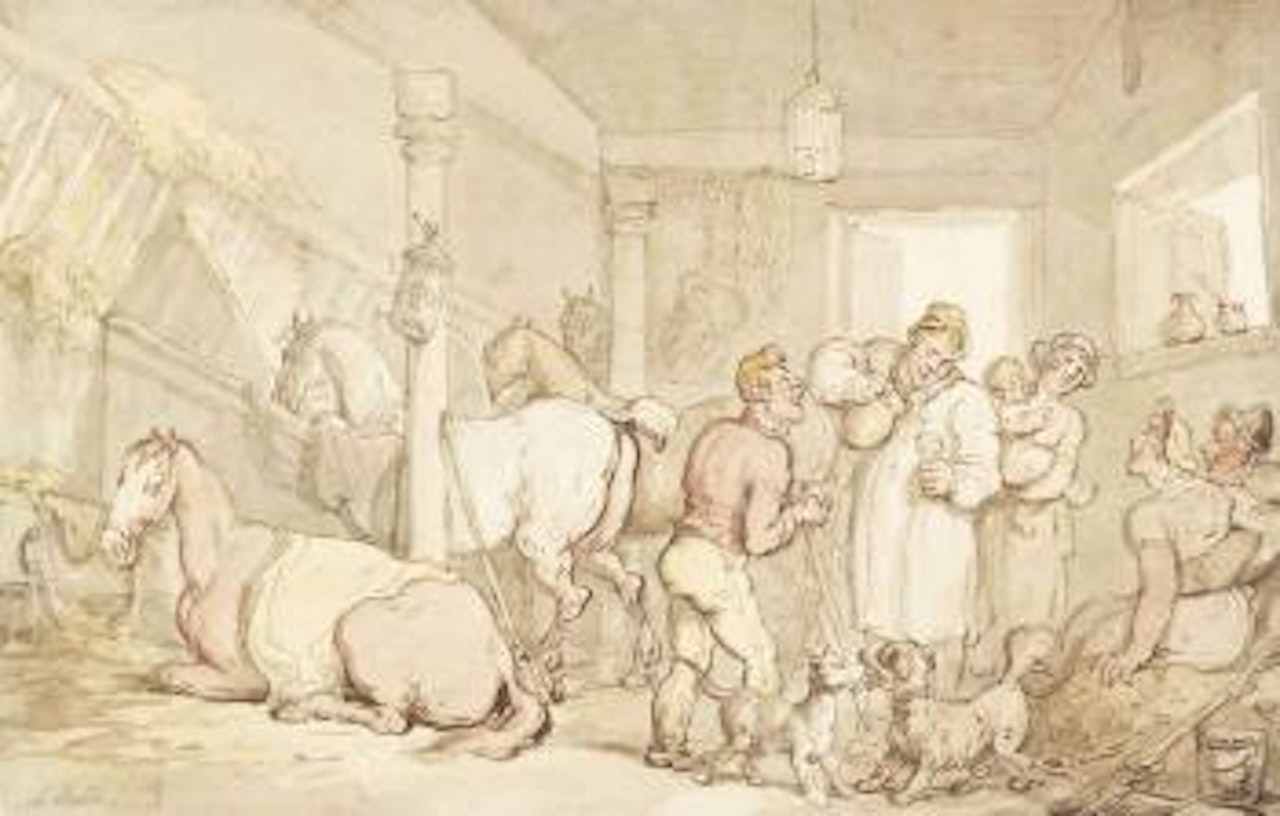 Drinking in a Stable by Thomas Rowlandson