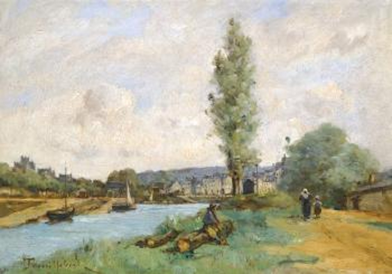 Le Pont De Landernau, Finistere by Paul Désiré Trouillebert