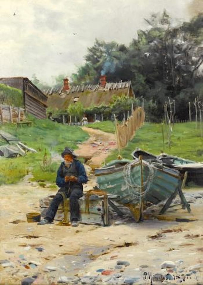 Mending The Nets by Peder Mork Monsted