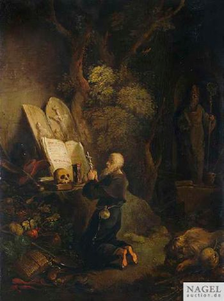 Der Heilige Hieronymus im Gebe by Carl Spitzweg