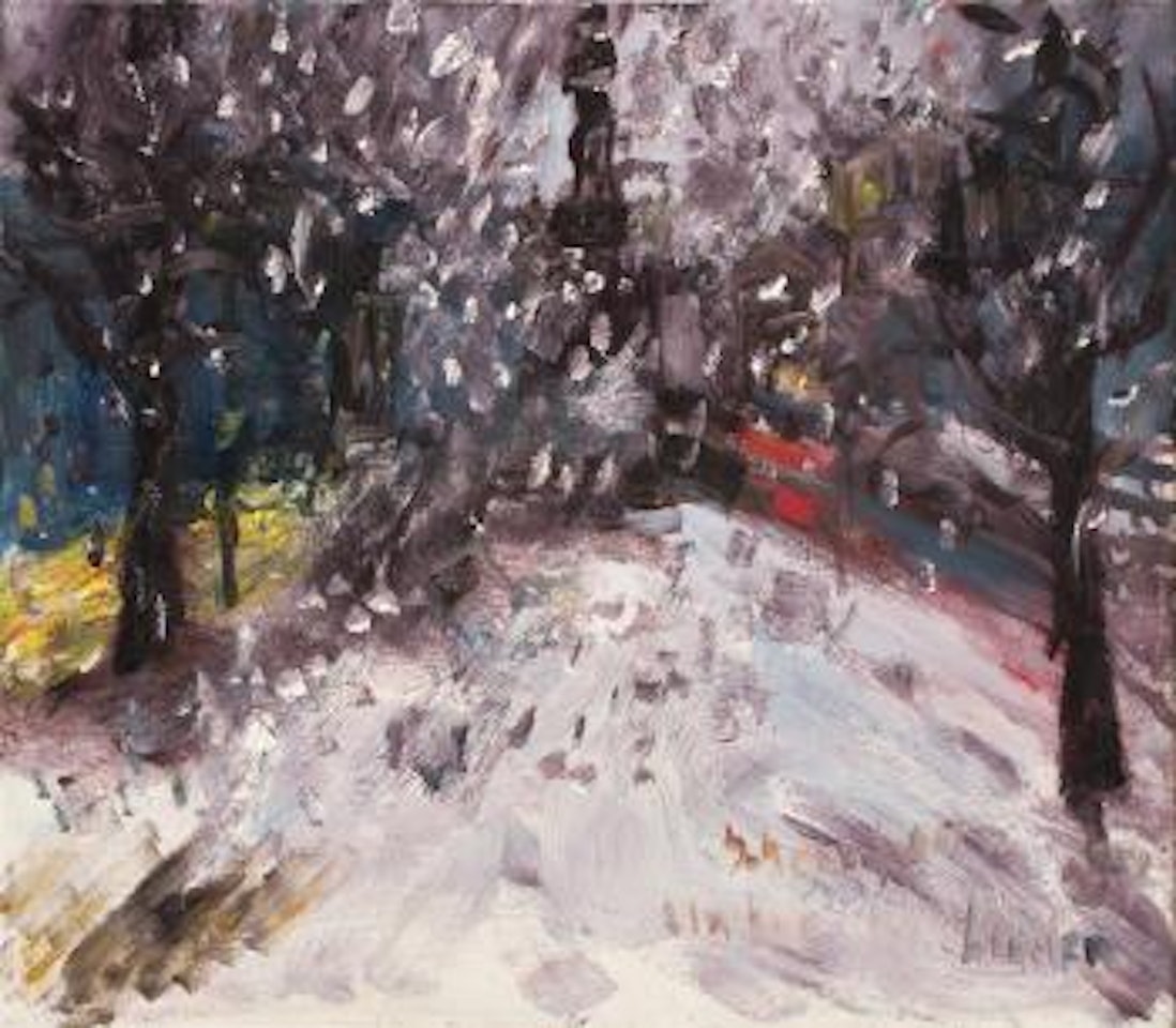 Schneefall Unter Den Linden by Rainer Fetting