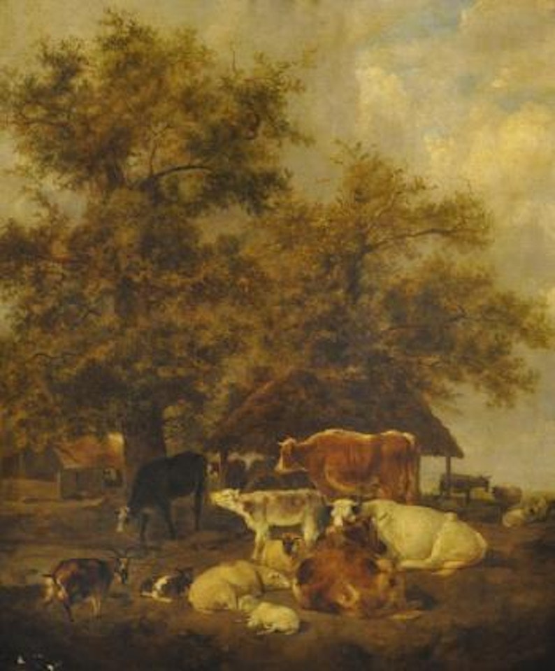 Cattle, goats and sheep by Thomas Sidney Cooper