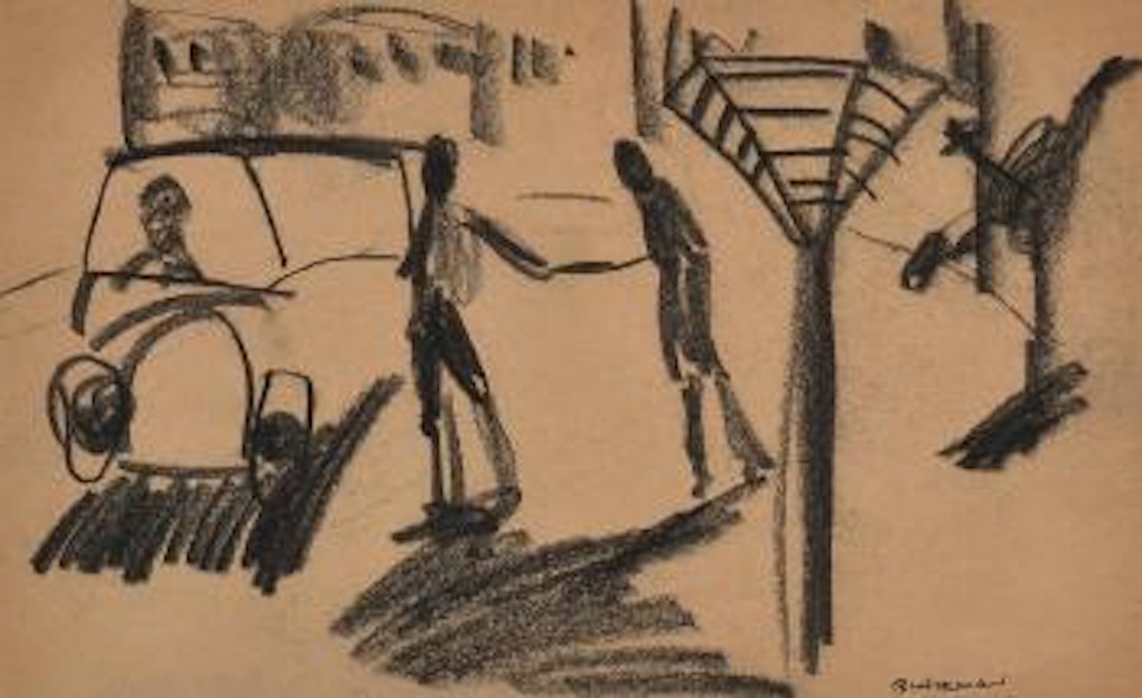 Untitled (Street scene) by Charles Blackman