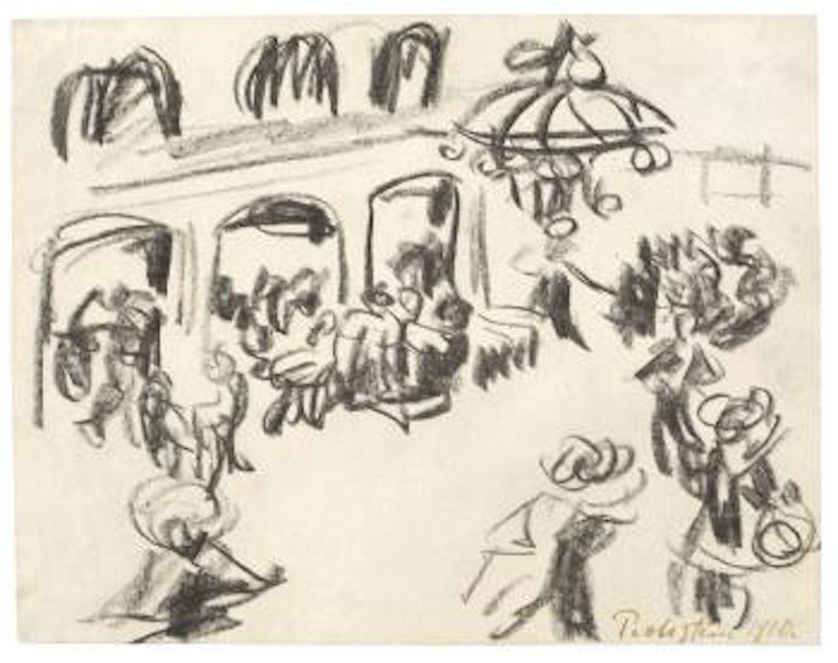 Kaffeehaus-Szene Berlin by Max Pechstein
