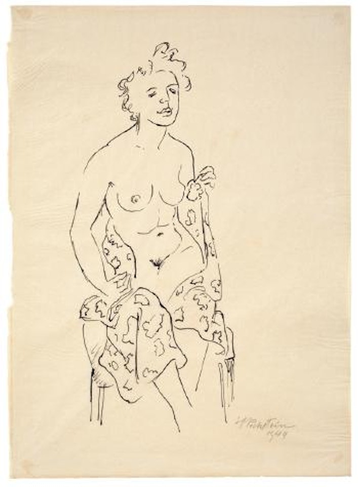 Sitzender Weiblicher Akt by Max Pechstein