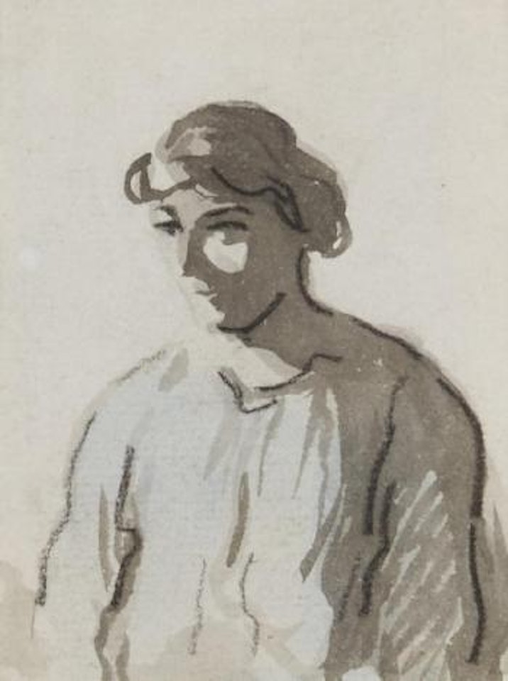 Une femme à mi-corps, tournée vers la gauche by Honoré Daumier