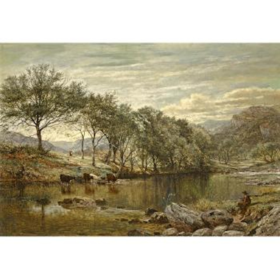 A fine day on a Welsh river by Benjamin Williams Leader