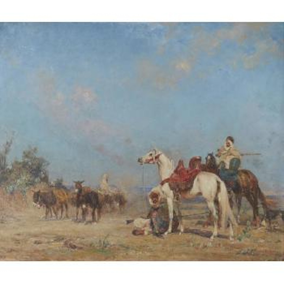 A caravan at rest by Henri Émilien Rousseau