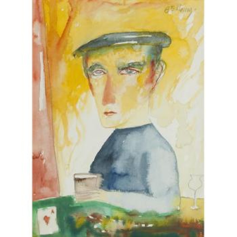 Man Playing Cards by John Bellany
