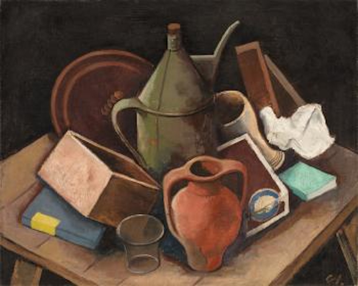 Stilleben Mit Krug Und Schachtel by Karl Hofer