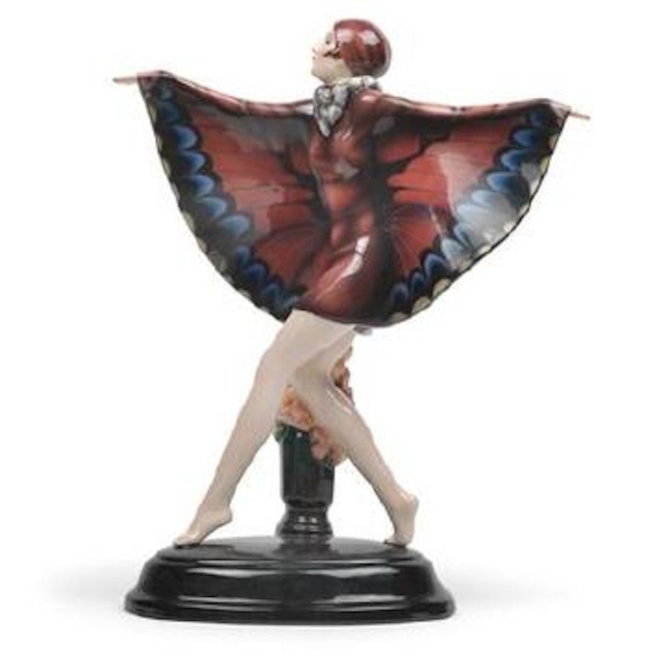 A figure of a 'Captured Bird' by Josef Lorenzl