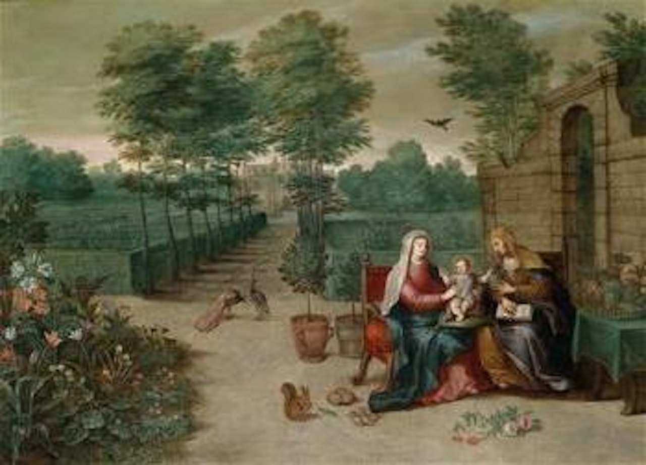 The Virgin and Child with Saint Anne in a park landscape by Jan Brueghel the Younger