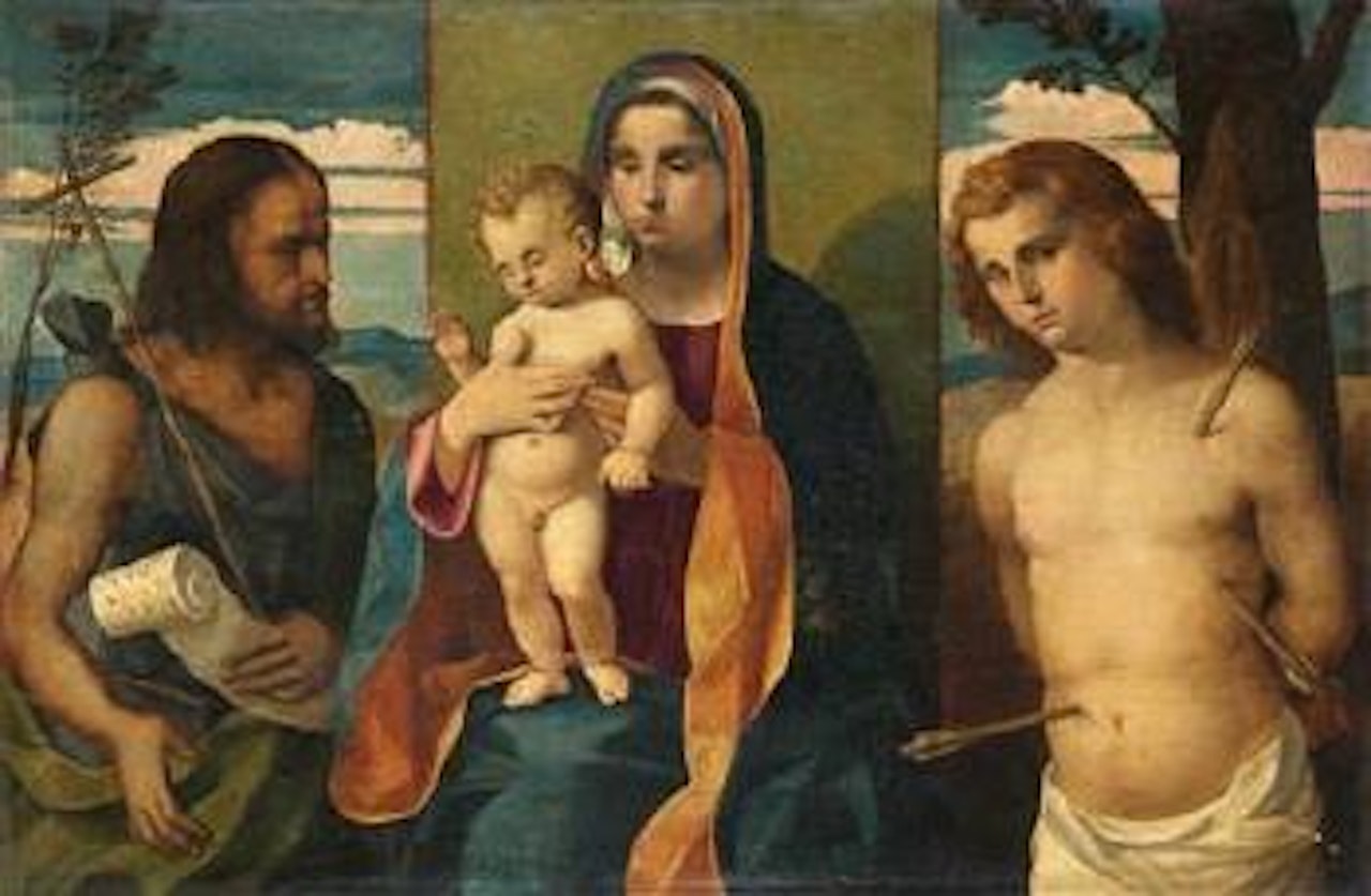 The Madonna and Child with Saints John the Baptist and Sebastian by Venetian School