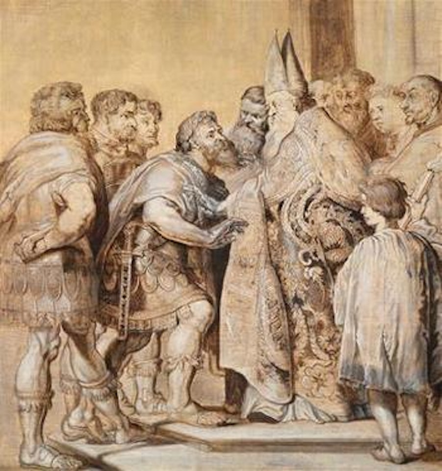 Saint Ambrose barring Emperor Theodosius the Great from the Cathedral of Milan by Peter Paul Rubens