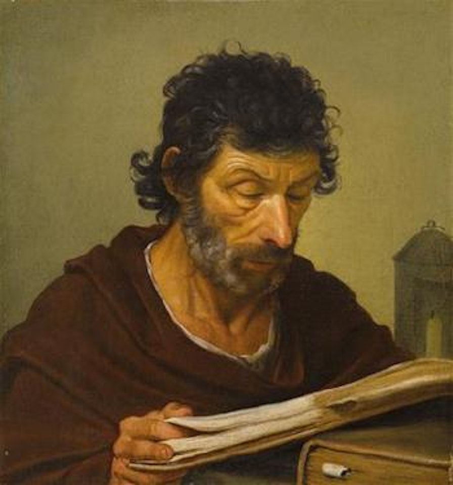 A man reading, (Diogenes) by Caravaggio