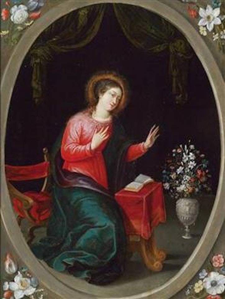 The Virgin with a bouquet of flowers by Jan van Balen by Jan Brueghel the Younger
