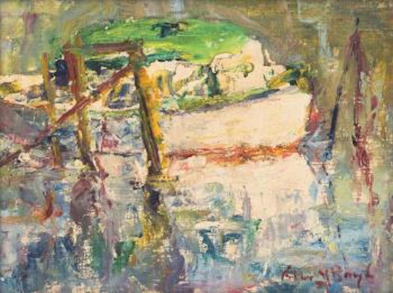 The moored boat by Arthur Merric Bloomfield Boyd