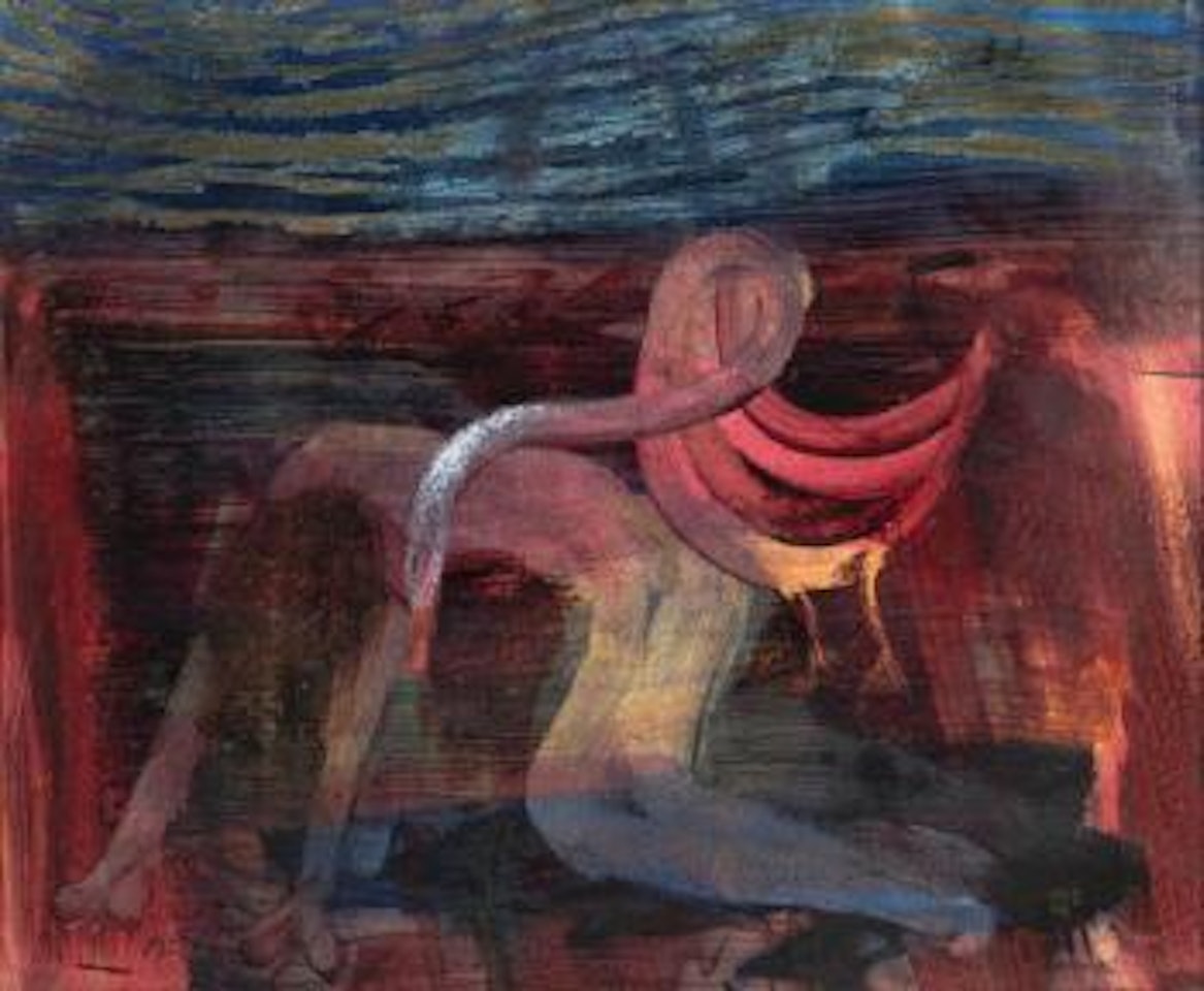 Mrs Fraser kneeling and swan (Mrs Fraser series) by Sidney Nolan