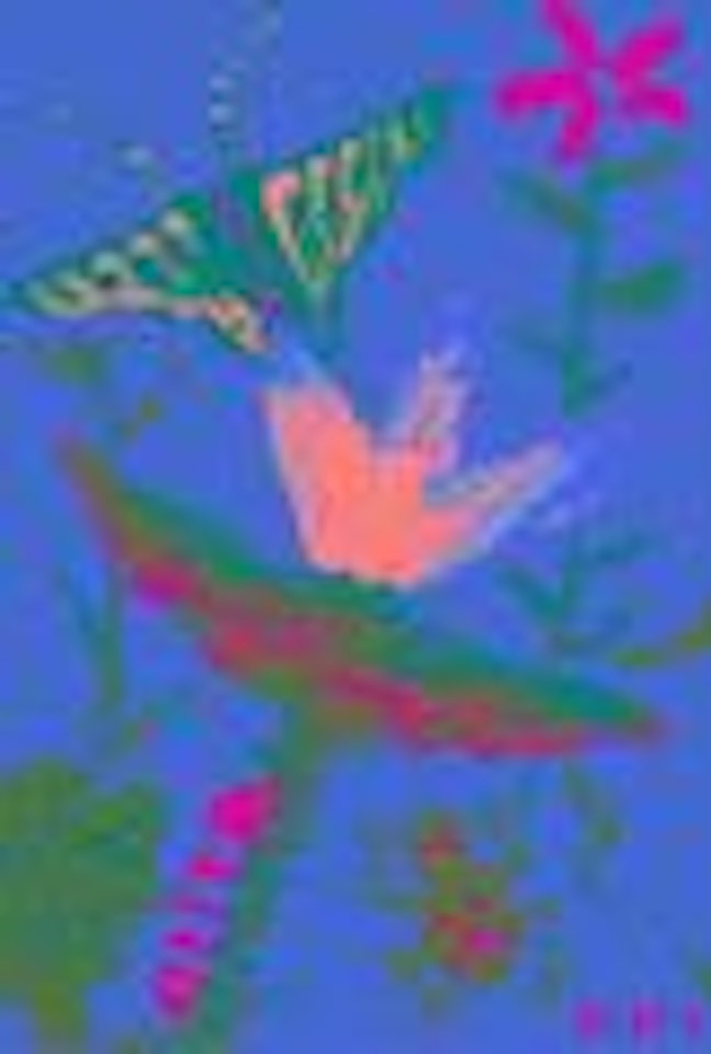 Flower and butterfly by Kim Chong Hak