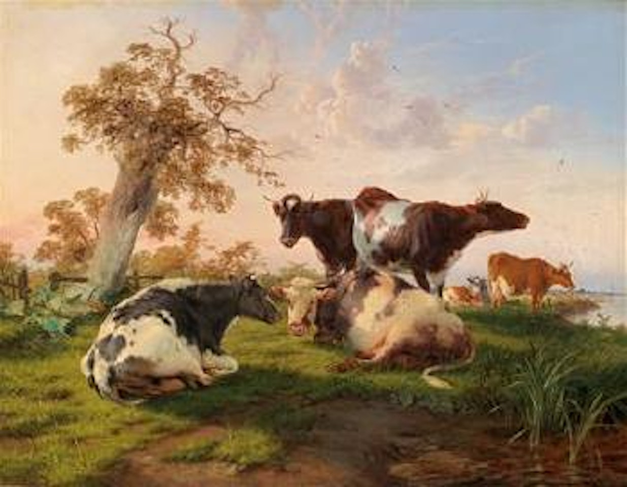 Cows in the Meadow by Thomas Sidney Cooper
