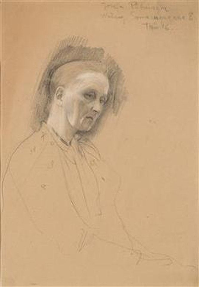 Bust of a sitting old woman turned to the right by Gustav Klimt