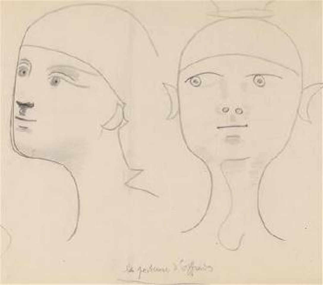 ‘Les porteuses d’offrandes’ [The carriers of offering], preparatory drawing for ‘La Salle des Mariages’ [The Wedding Hall] in the town hall in Menton by Jean Cocteau