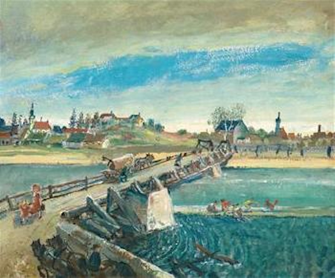 The bridge (scene near Enns) by Oskar Laske