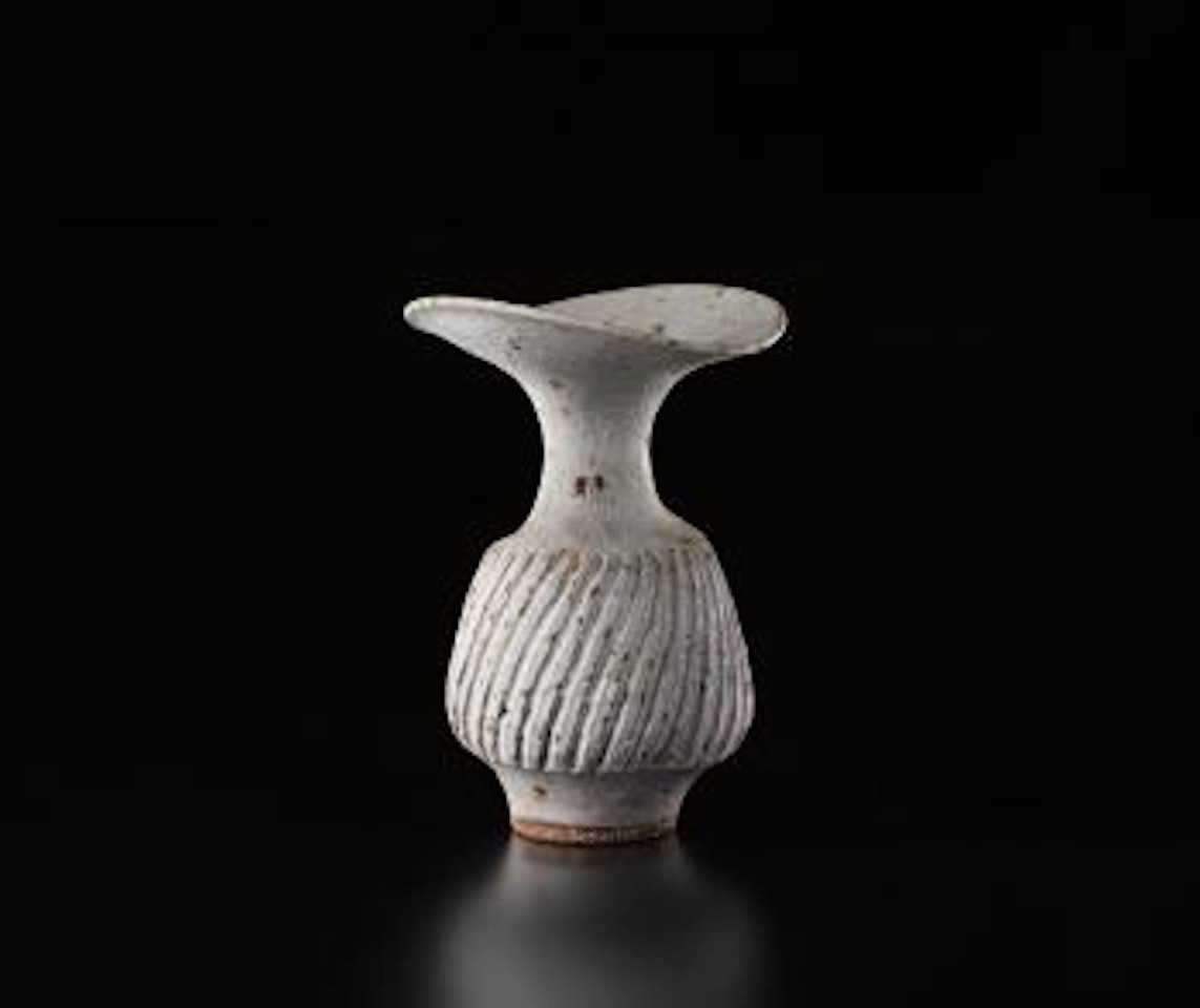 Vase with fluted body by Lucie Rie