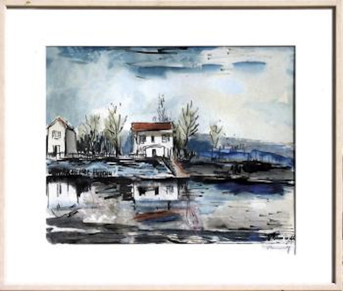 Maisons au bord de la rivière by Maurice de Vlaminck