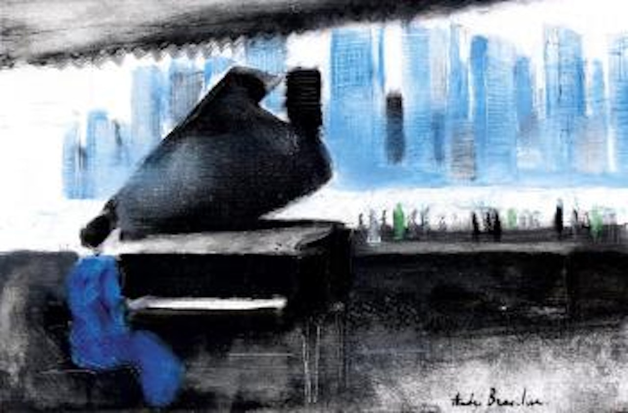 Piano au River café de New York by André Brasilier