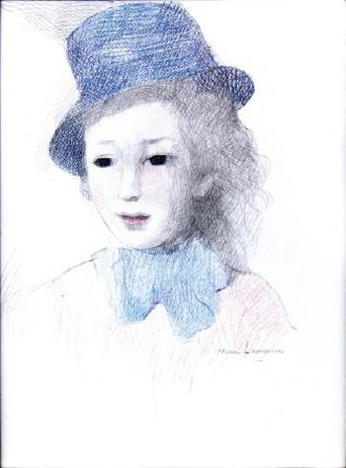 Jeune flle au chapeau by Marie Laurencin