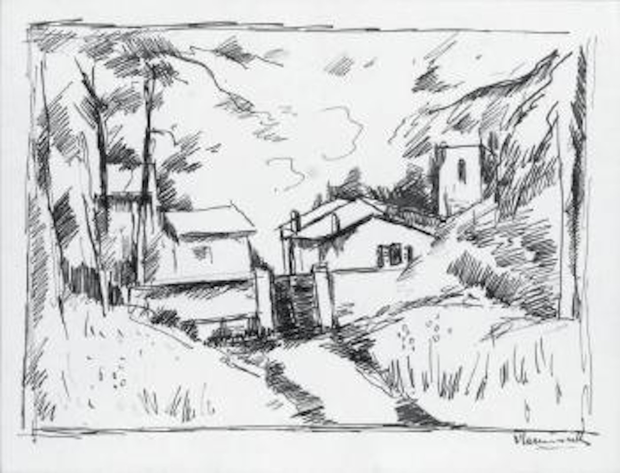 Paysage de maisons by Maurice de Vlaminck