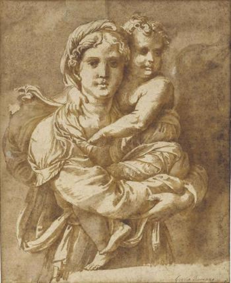 The Virgin and child, after Giulio Romano by Jan de Bisschop