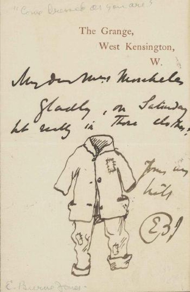 'Come dressed as you are': Burne-Jones' response to a dinner invitation by Edward Coley Burne-Jones