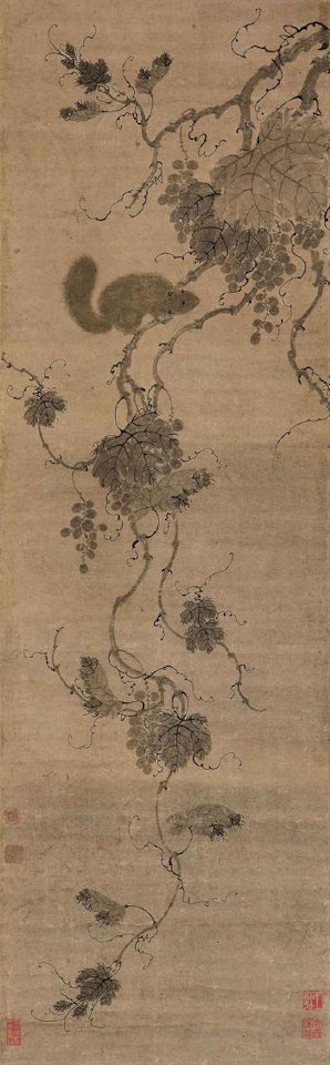 Squirrel on a Grapevine by Chinese School