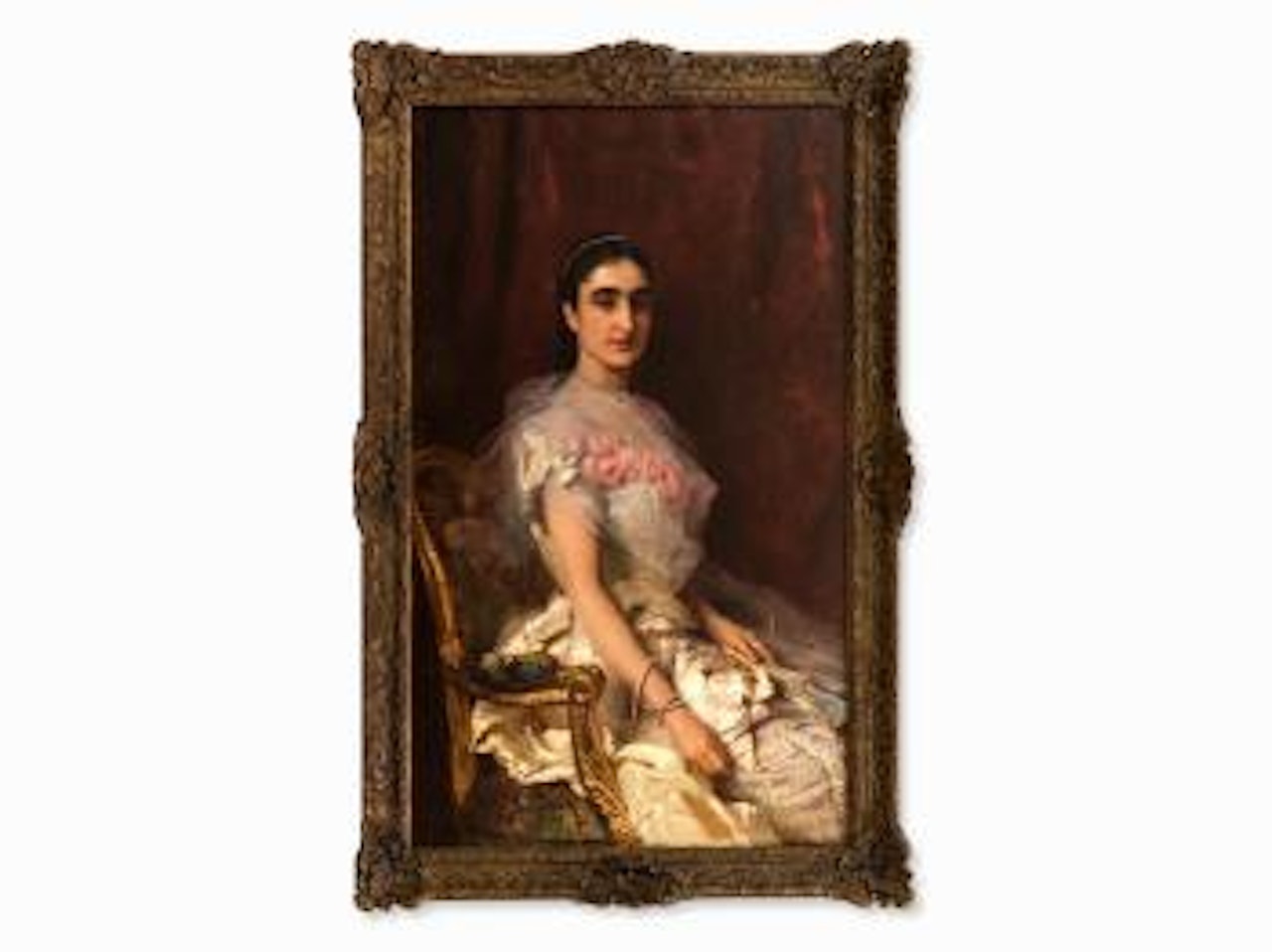 Portrait of a seated Lady by Konstantin Makovsky